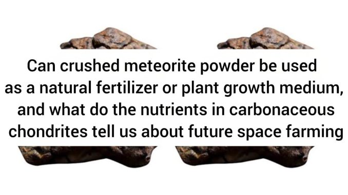 Can Crushed Meteorite Powder Be Used as a Natural Fertilizer or Plant Growth Medium, and What Do the Nutrients in Carbonaceous Chondrites Tell Us About Future Space Farming Can Crushed Meteorite Powder Be Used as a Natural Fertilizer or Plant Growth Medium, and What Do the Nutrients in Carbonaceous Chondrites Tell Us About Future Space Farming